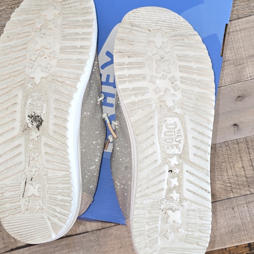 Hey Dude Glittery Rose  Gold Loafers - Picture 3 of 3